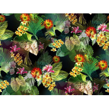 Tissu de tricotage de textile imprimé par fleur de 100% nylon (ASQ095)